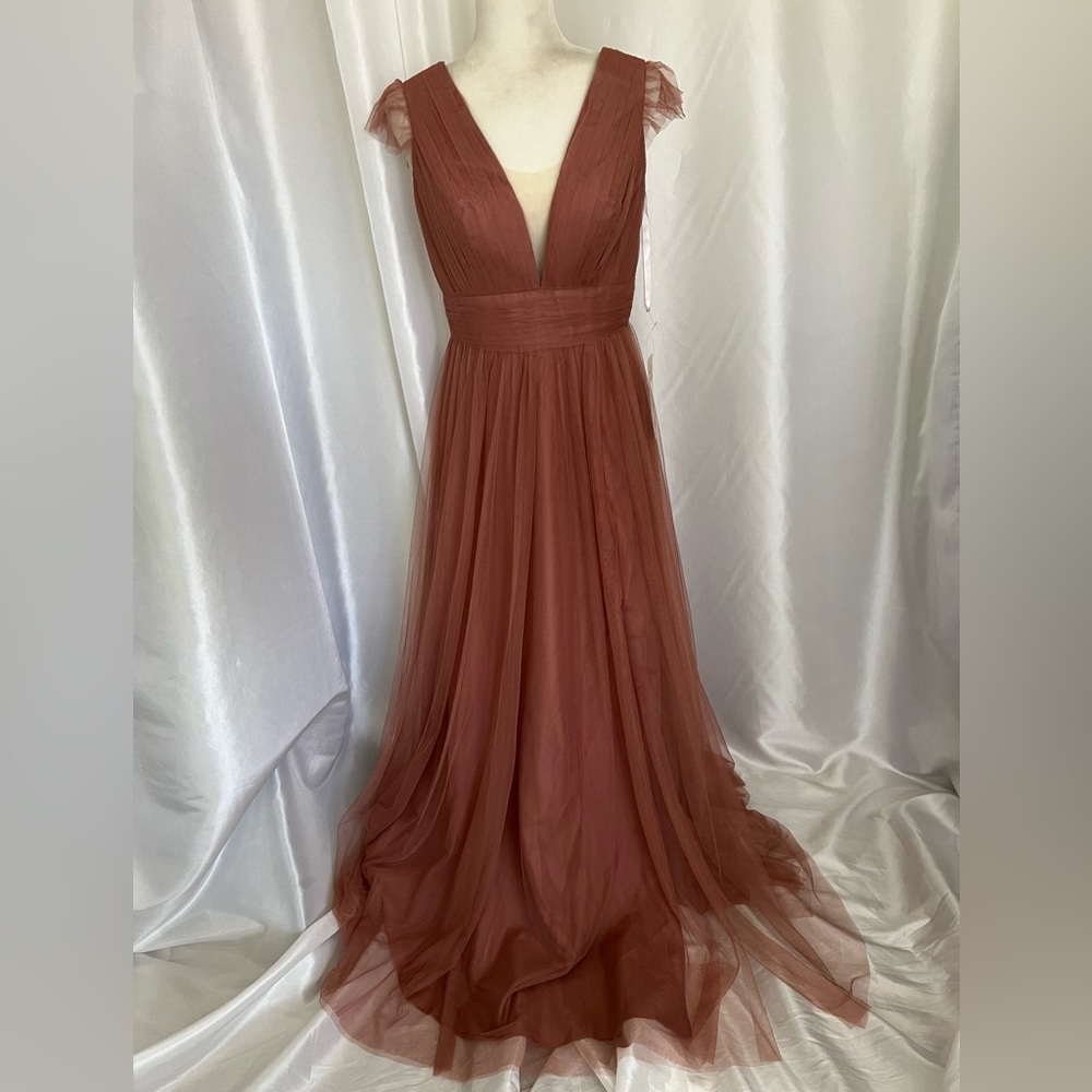Elegant Rust Maxi Dress